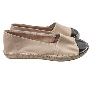 Browns Roslyn Beige & Black Espadrille Flats
